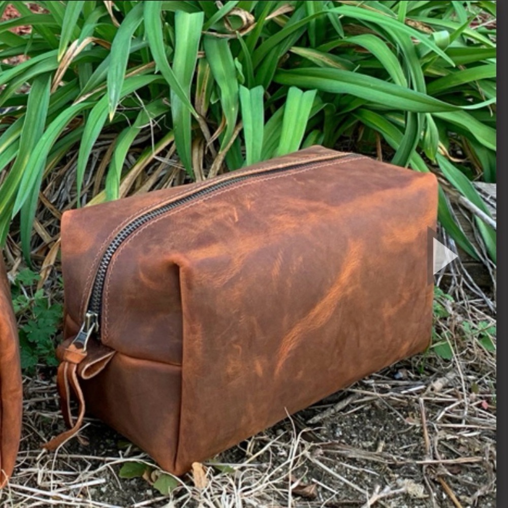 North Star Copper Rough & Tough Leather Dopp Kit NWT Made in USA